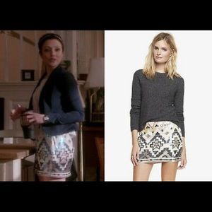 EXPRESS sequin mini skirt aztec print